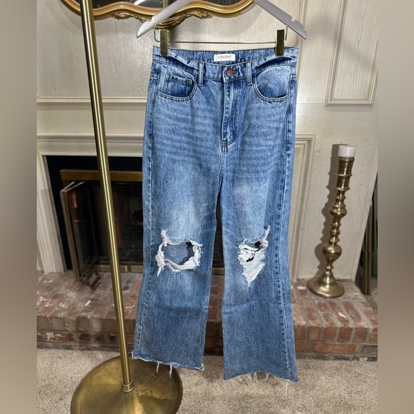 Vibrant M.I.U Denim - Vibrant M.I.U. Wide Leg Jeans 9 Distressed Indie Sleaze Grunge